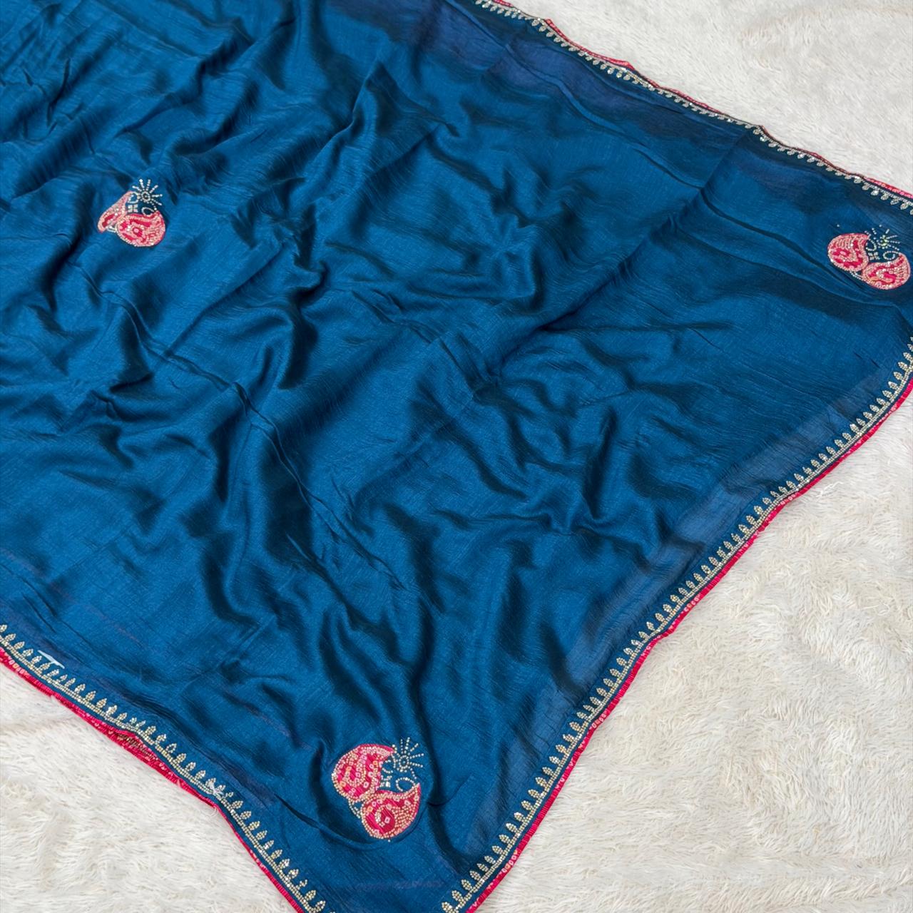 Vichitra Silk_PETROL BLUE