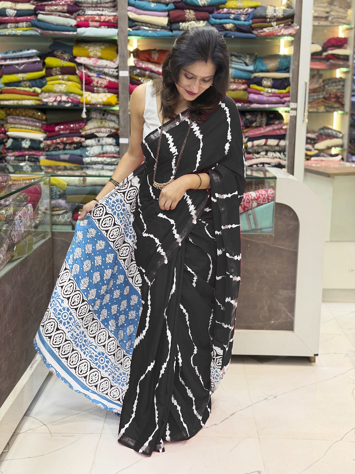 Bagal Puri Cottone silk- Black