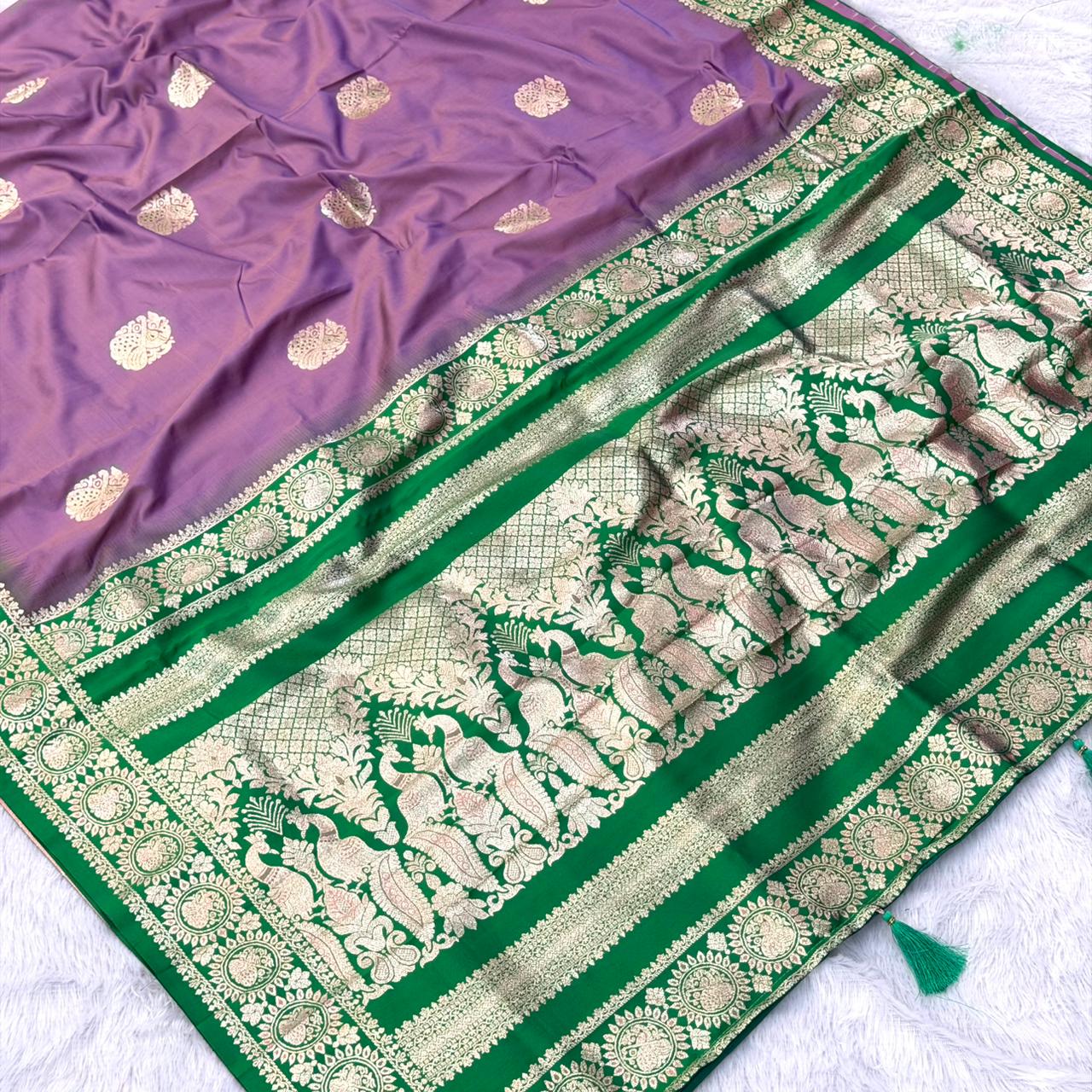 Saraswati Peshwai Saree  - Levender