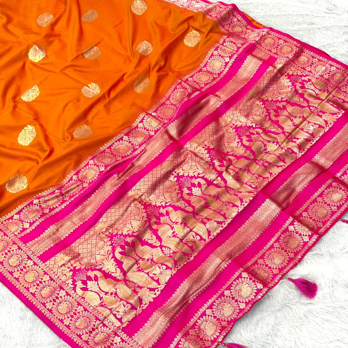 Saraswati Peshwai Saree -  Orange