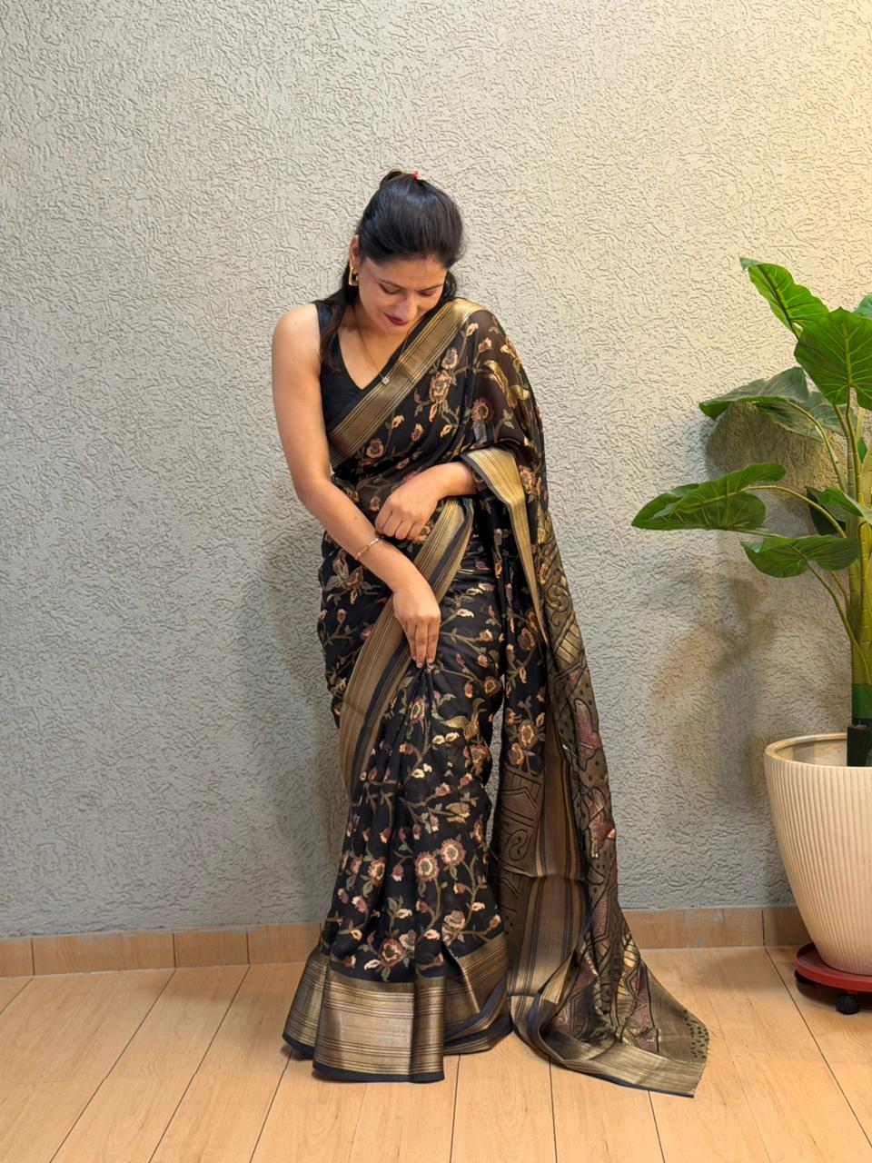 Special Black Brasso Saree
