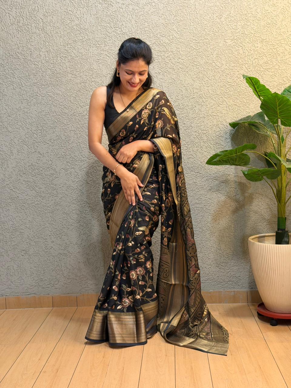 Special Black Brasso Saree