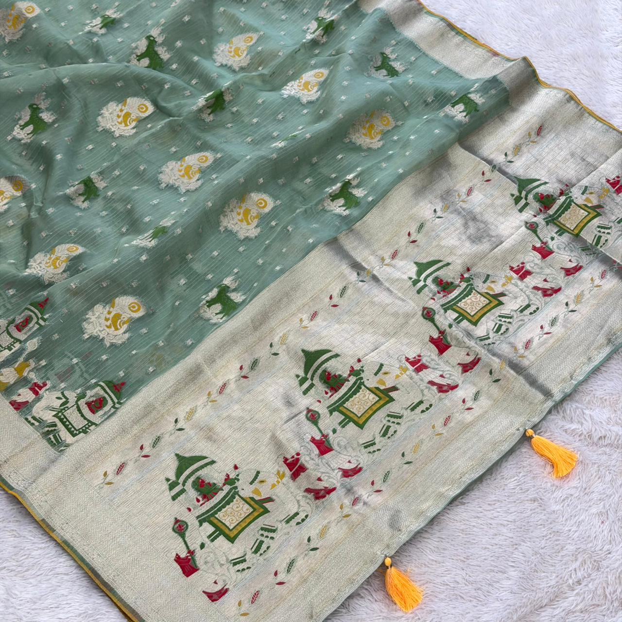 Traditional Temple Border  - Light Pista