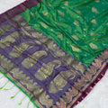 koyari  pallu soth pattern saree- Rama Green