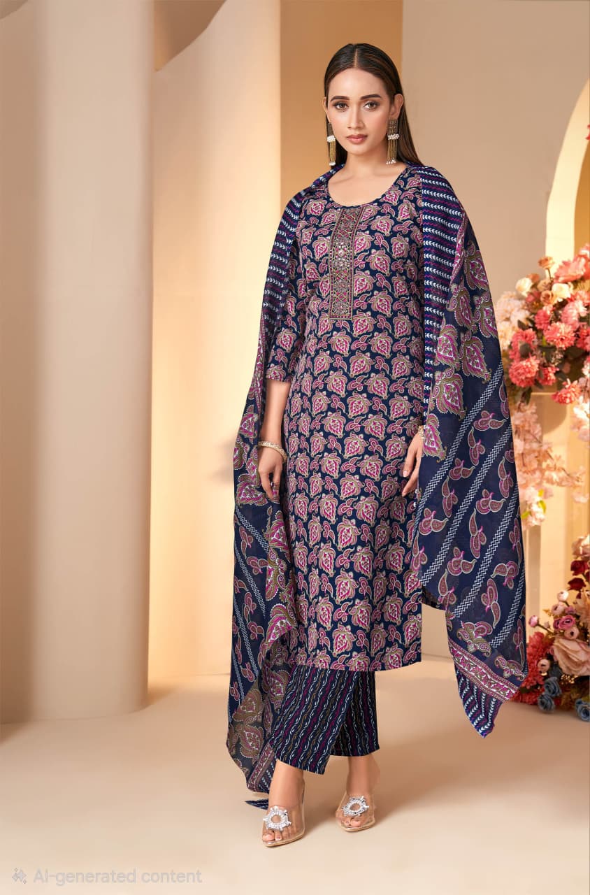 Sarita dress set - Purple with Pink Combination