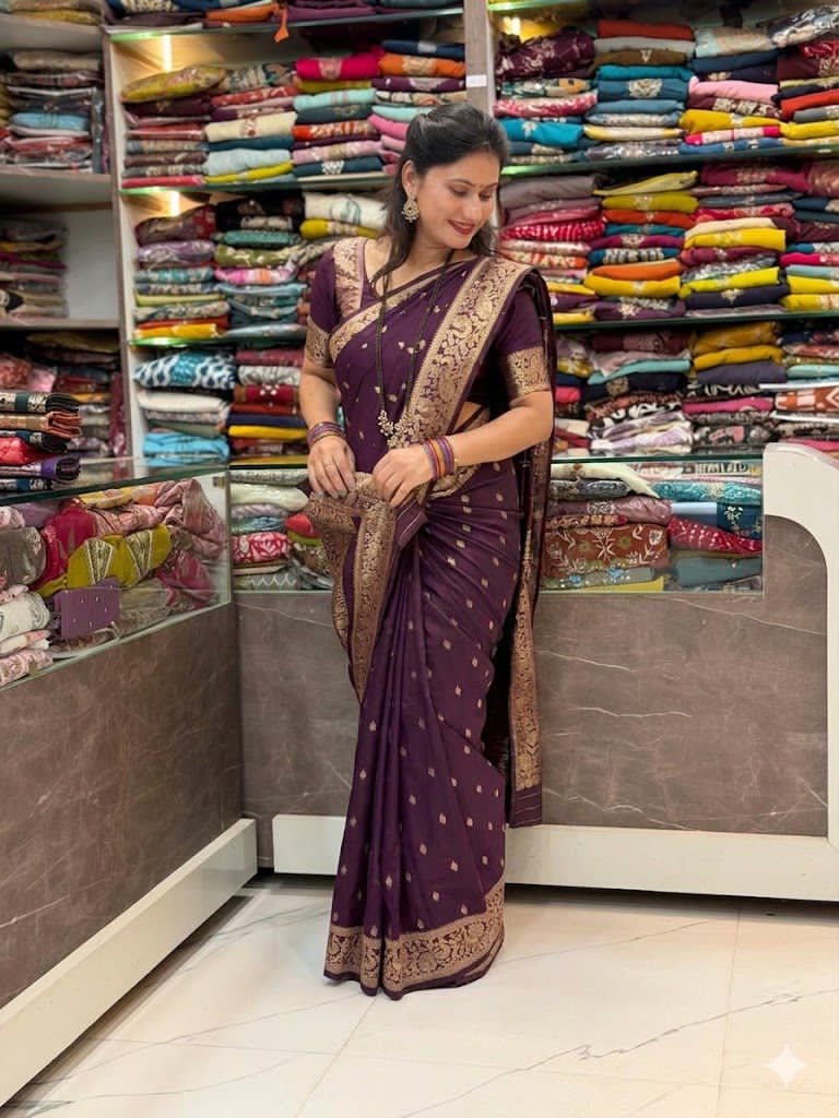 Prisha Peshwai Saree -  Wine