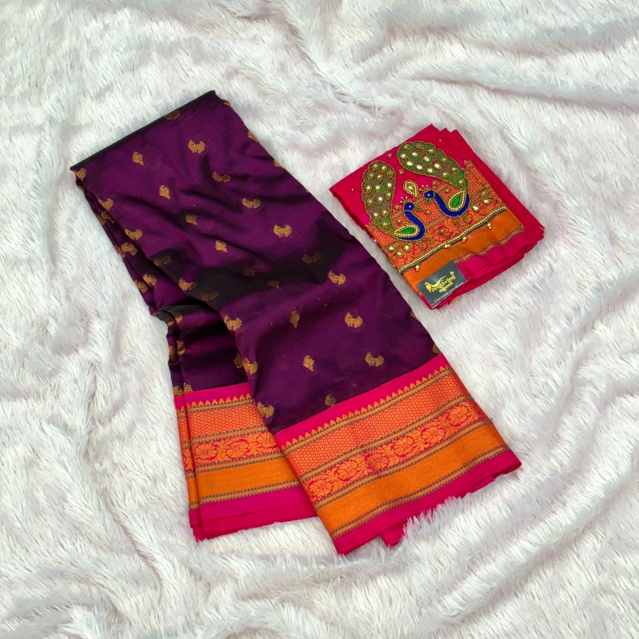 Tana Silk Saree -  Wine
