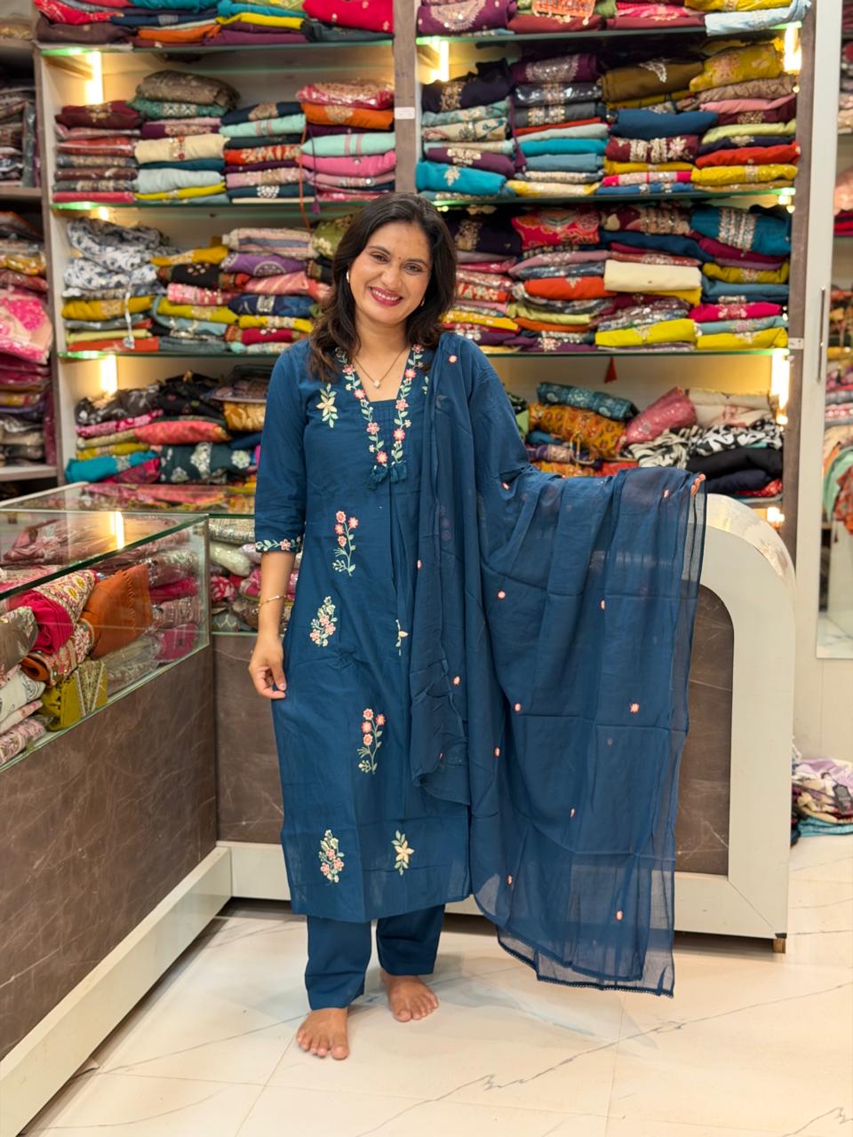 Jaipuri Dress Set - Blue