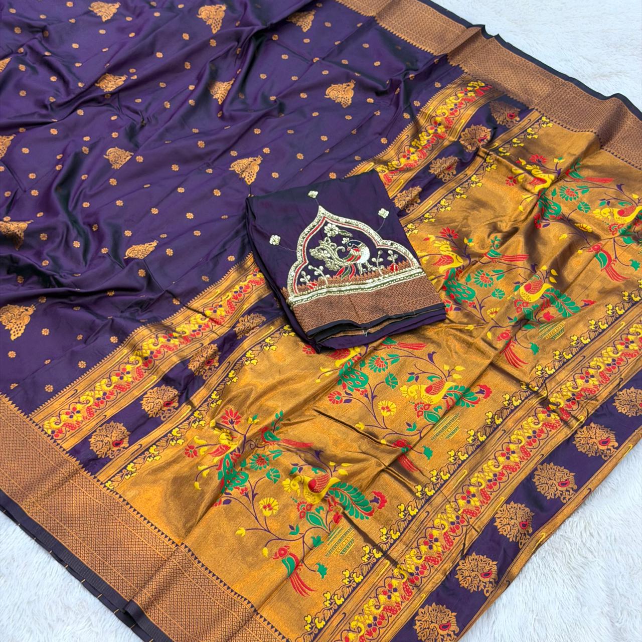 Morani Kalanjali Paithani Saree_Amsuli