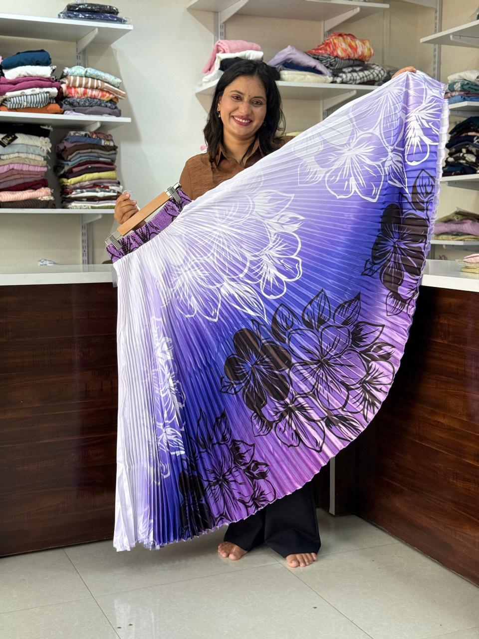 Satin plating fabric best skirt -  Purple