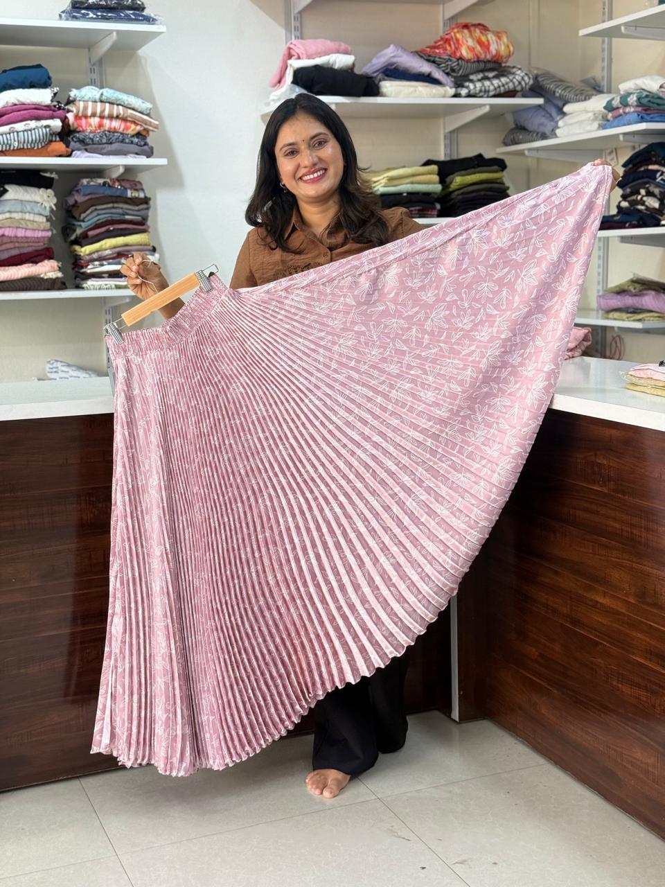 Satin plating fabric best skirt -  light Pink