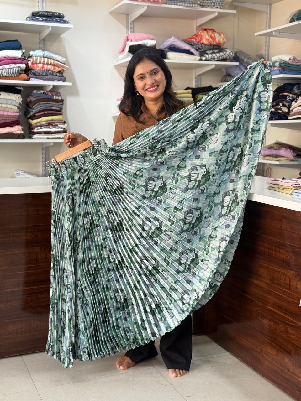 Satin plating fabric best skirt -   Light Green