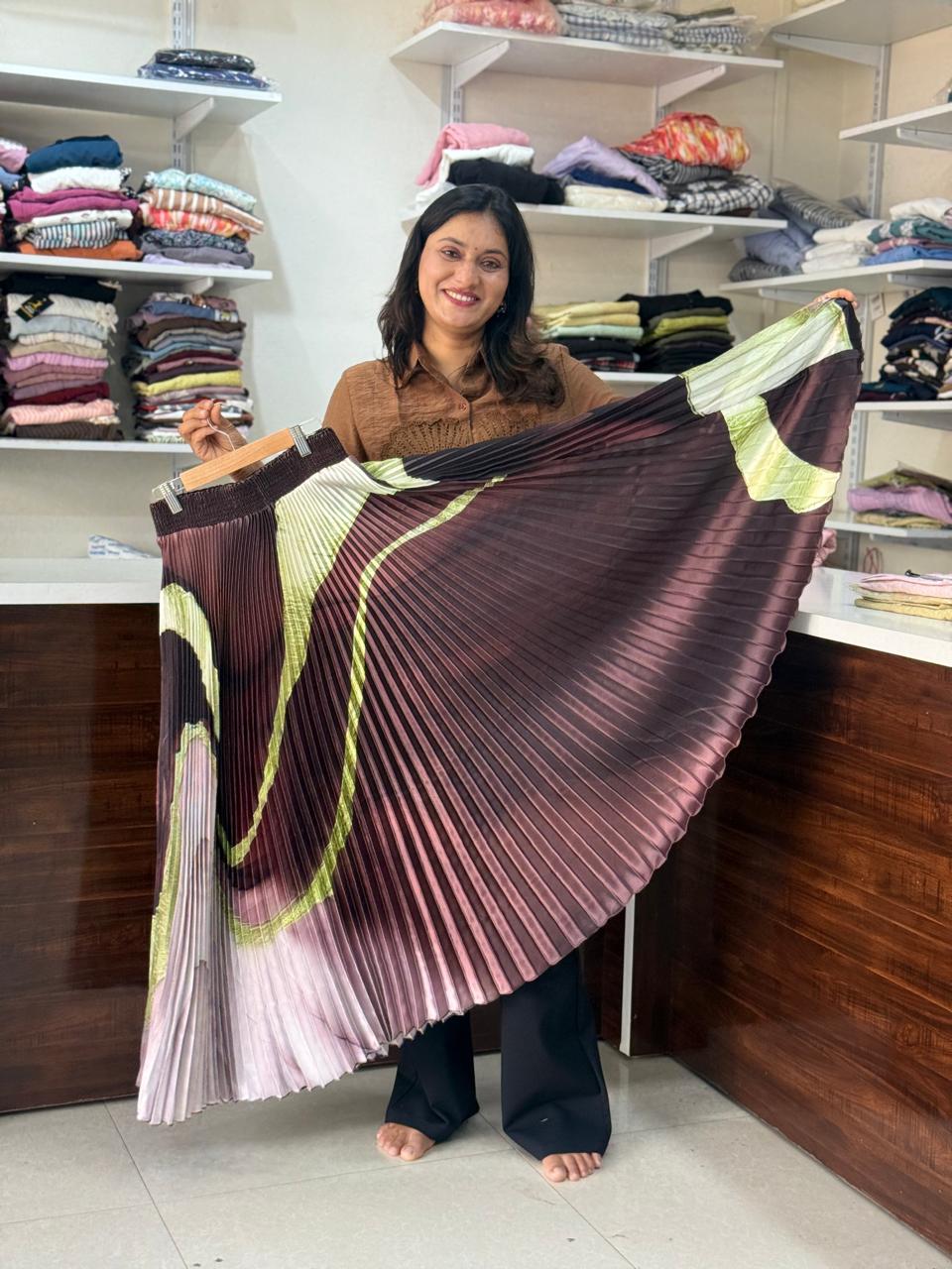 Satin plating fabric best skirt -   Chocalate  Colour