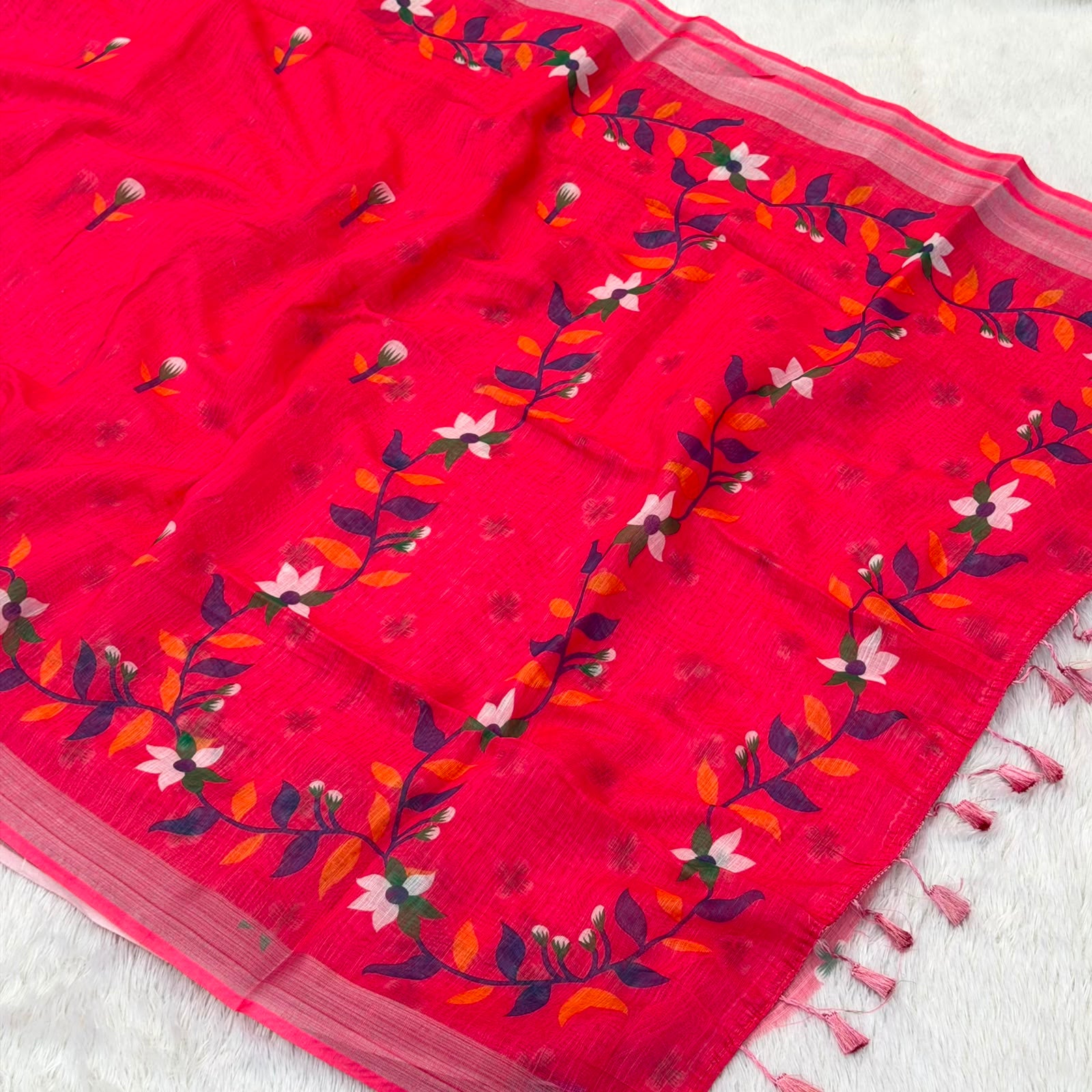 Anamika  Cotton Saree -  Red