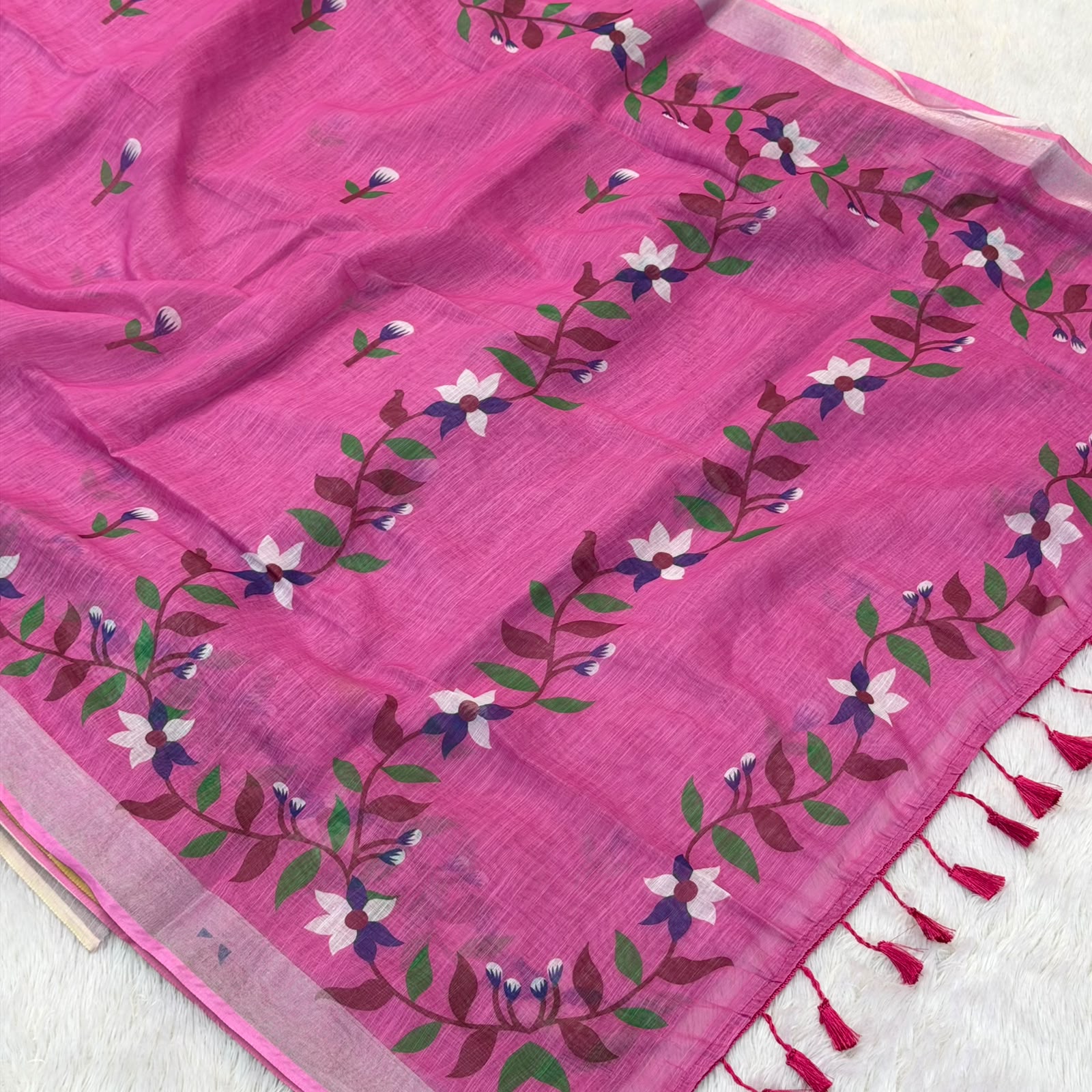 Anamika  Cotton Saree -  Baby  Pink