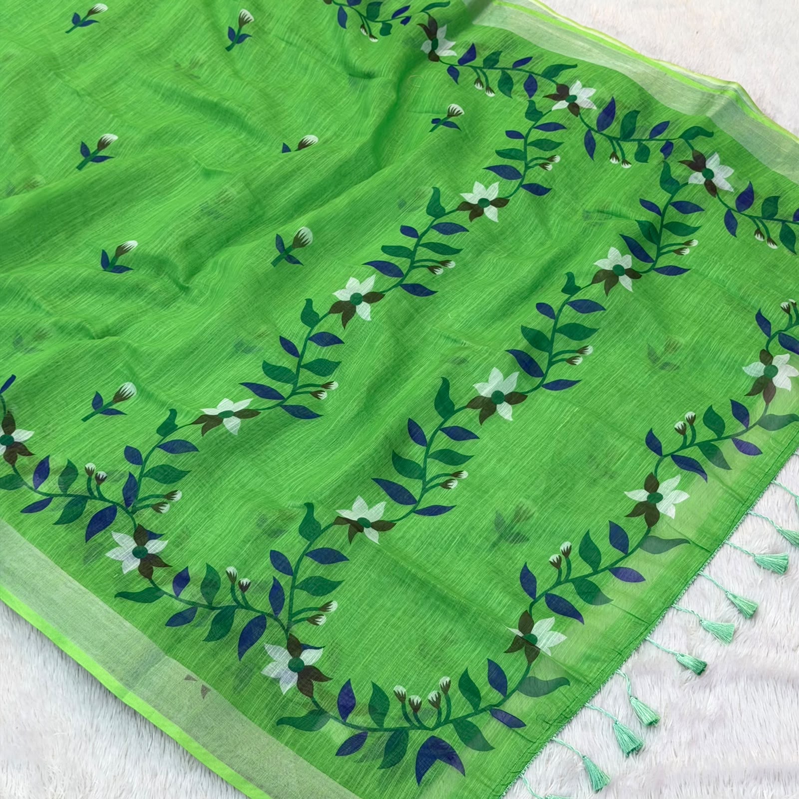 Anamika  Cotton Saree - Green