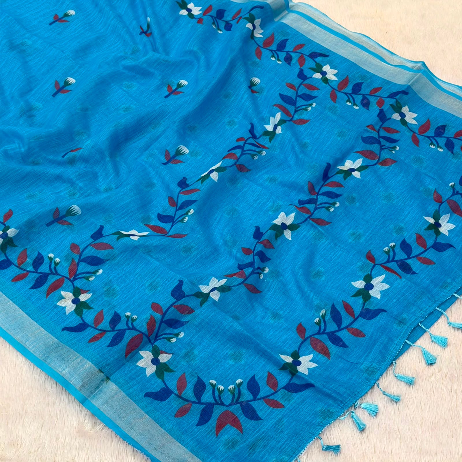 Anamika  Cotton Saree - Dark Blue