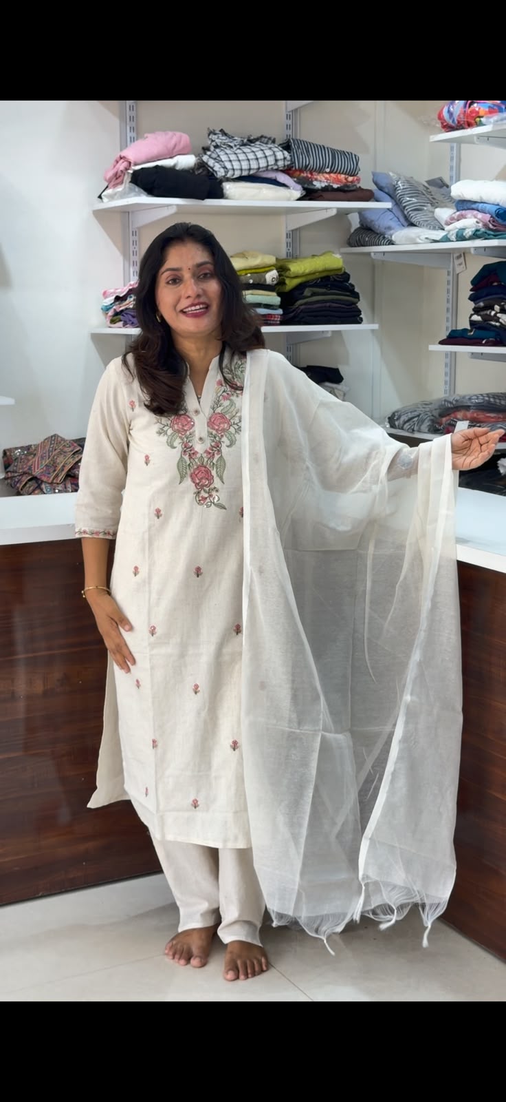 Soft and skin-friendly khadi cotton fabric Dress Set