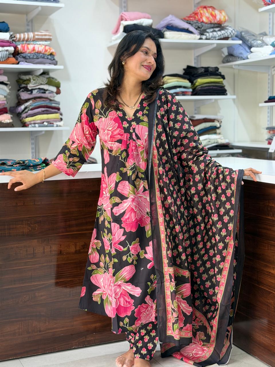 V-Neck Dress Set_pink