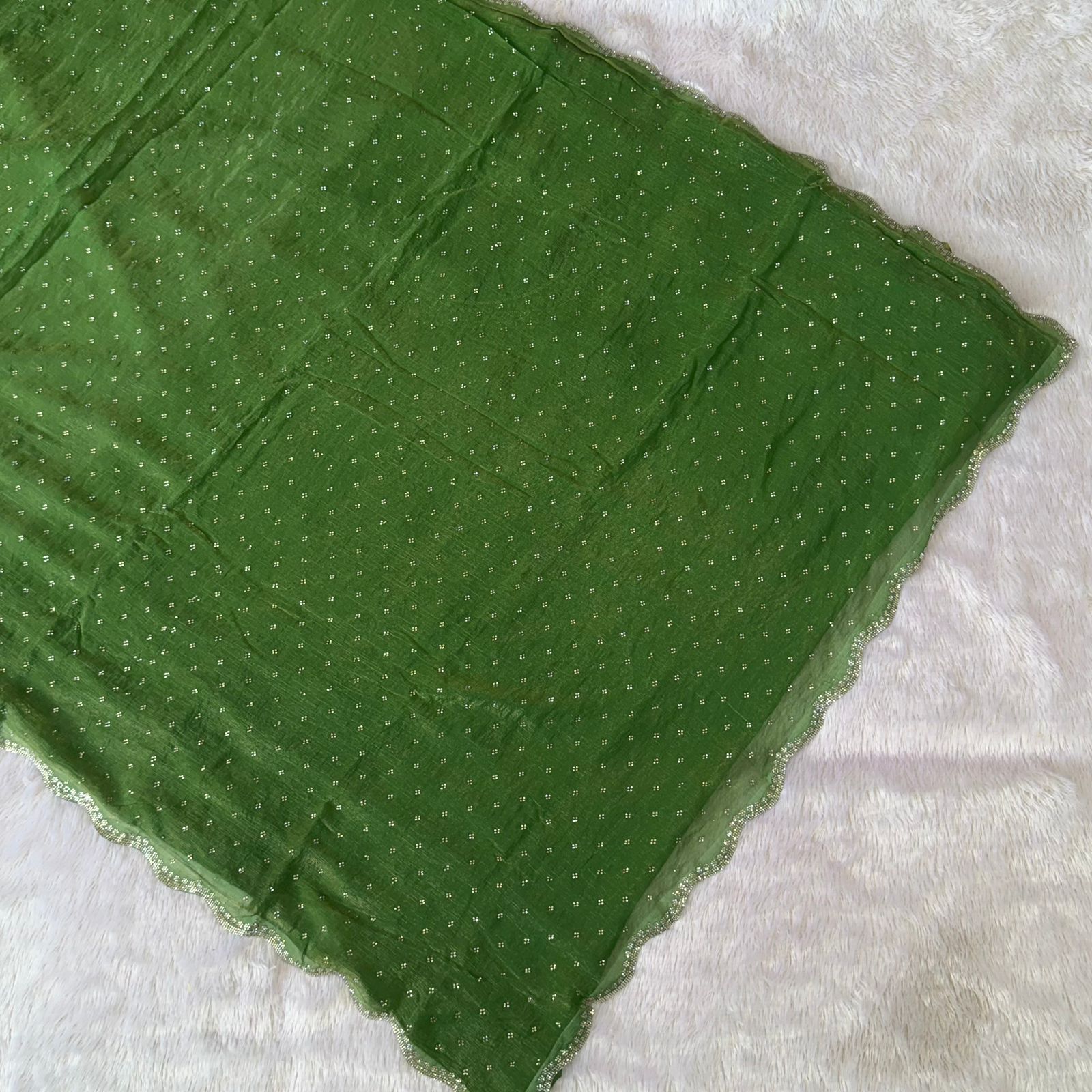 Designer Saree - Parrot Green