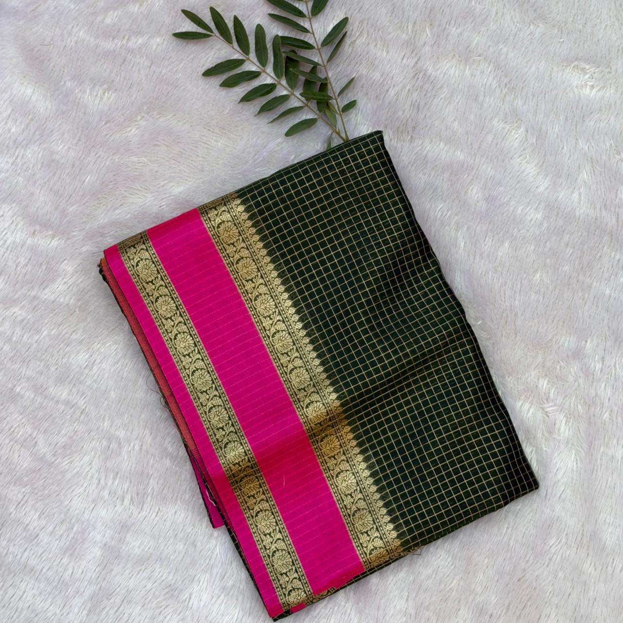 Namarata South Indian Pattern Saree - Green