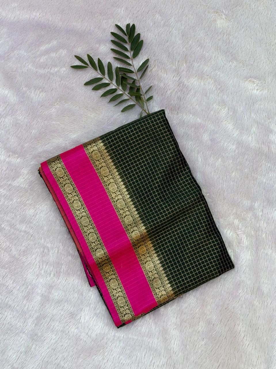 Namarata South Indian Pattern Saree - Green