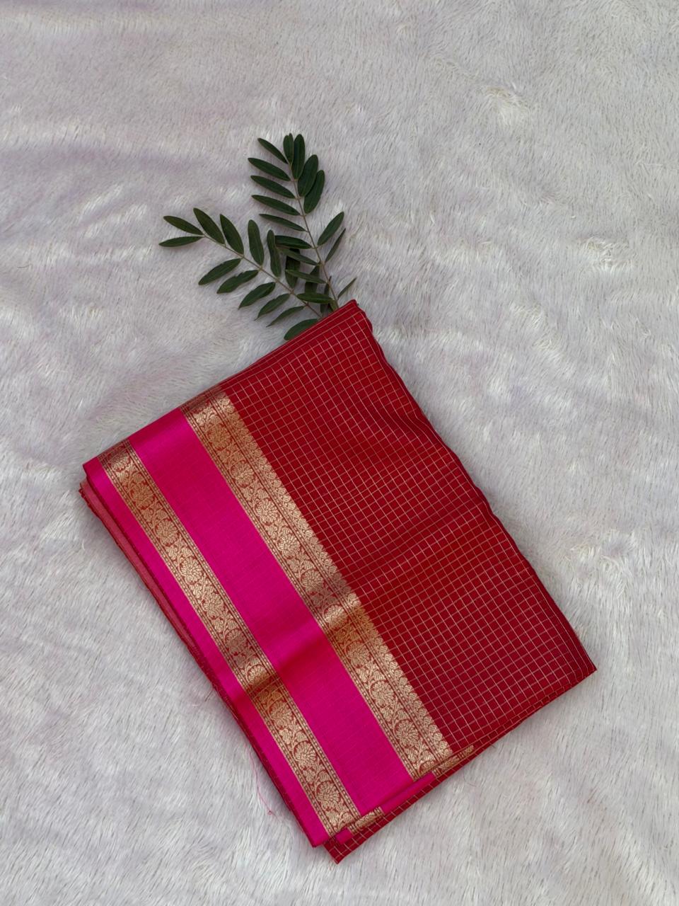 Namarata South Indian Pattern Saree - Orange