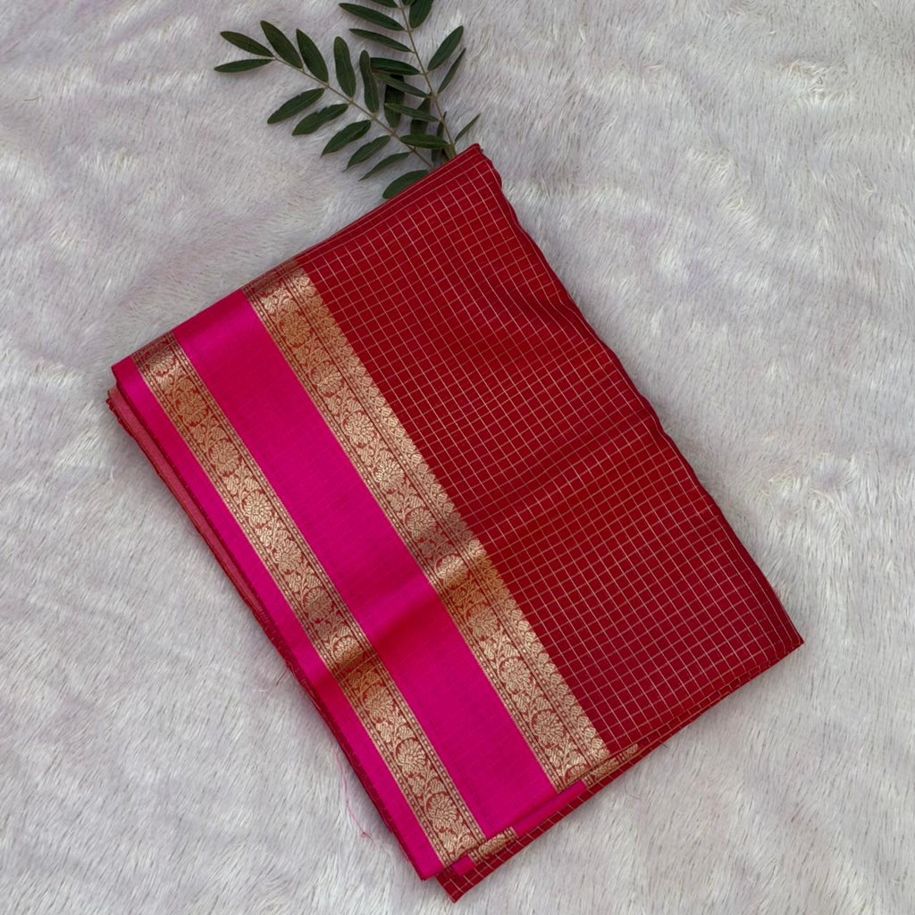 Namarata South Indian Pattern Saree - Orange