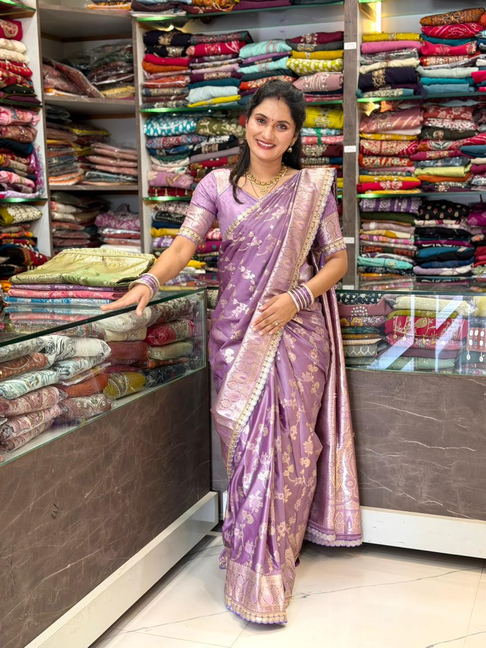 Ashru silk Saree-  Levender