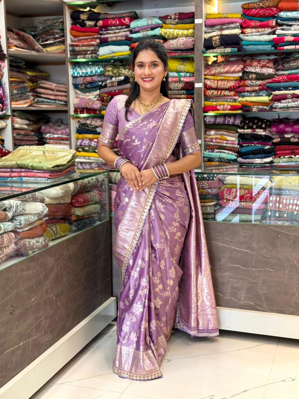 Ashru silk Saree-  Levender