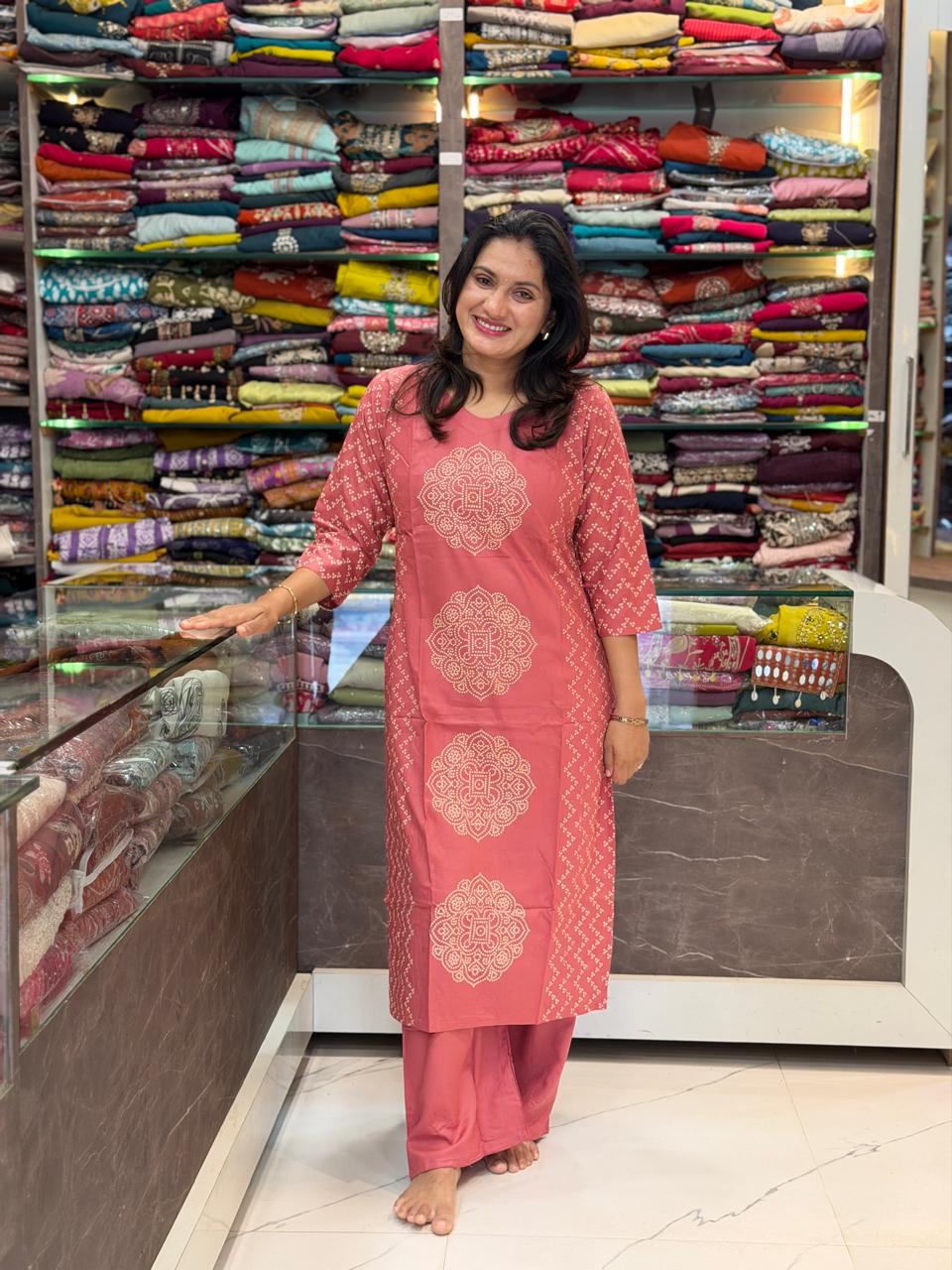 Bandhani Khadi Print Design Cord Set - Aboli