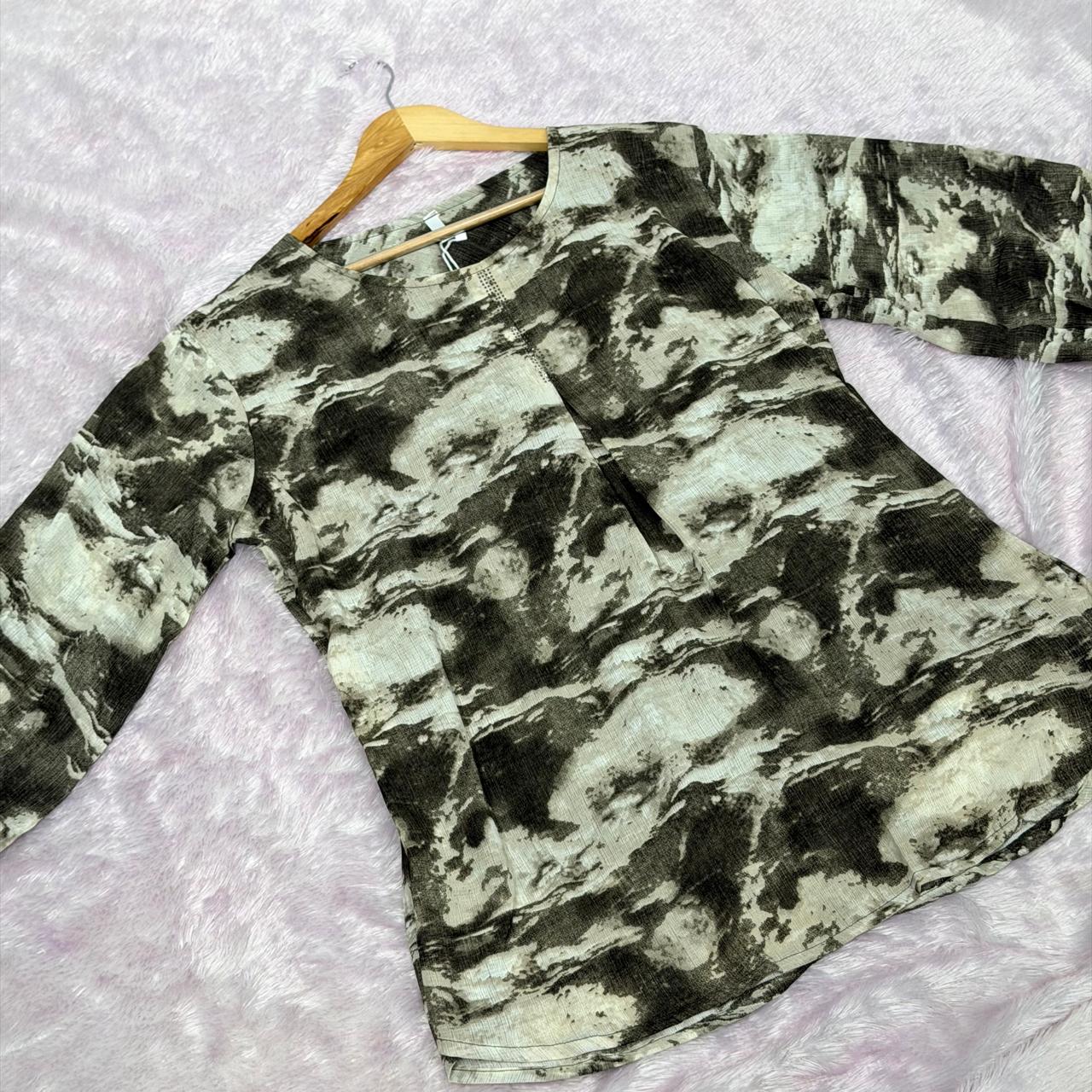 Printed Short Top -  Green shade