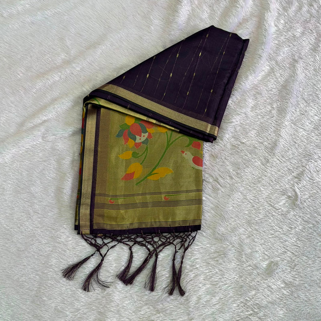 Prisha Cotton Saree - Purple