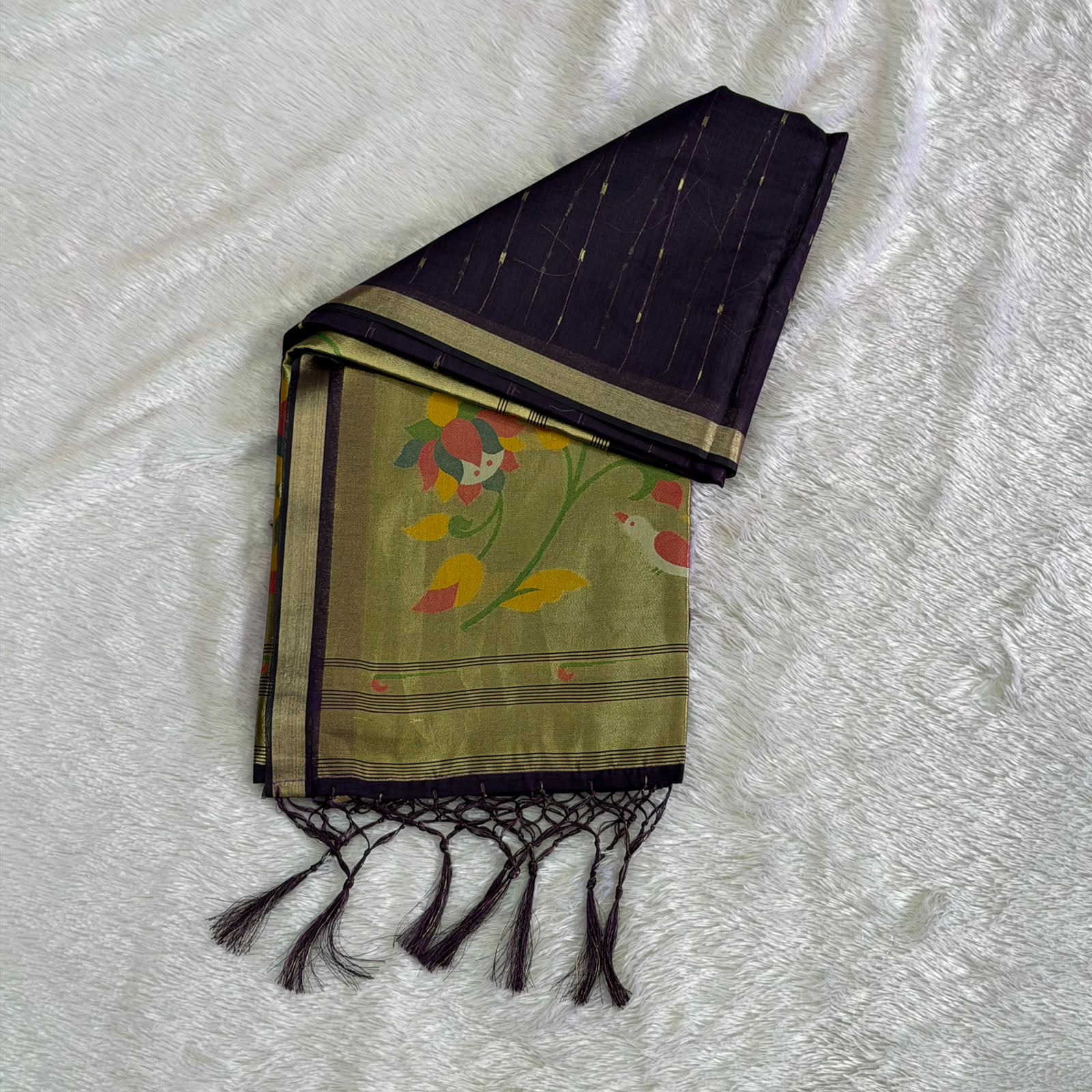 Prisha Cotton Saree - Purple