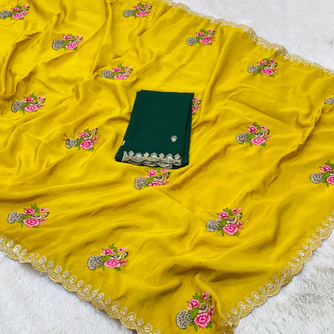 Gayatri Designer saree -  Lemon Yellow