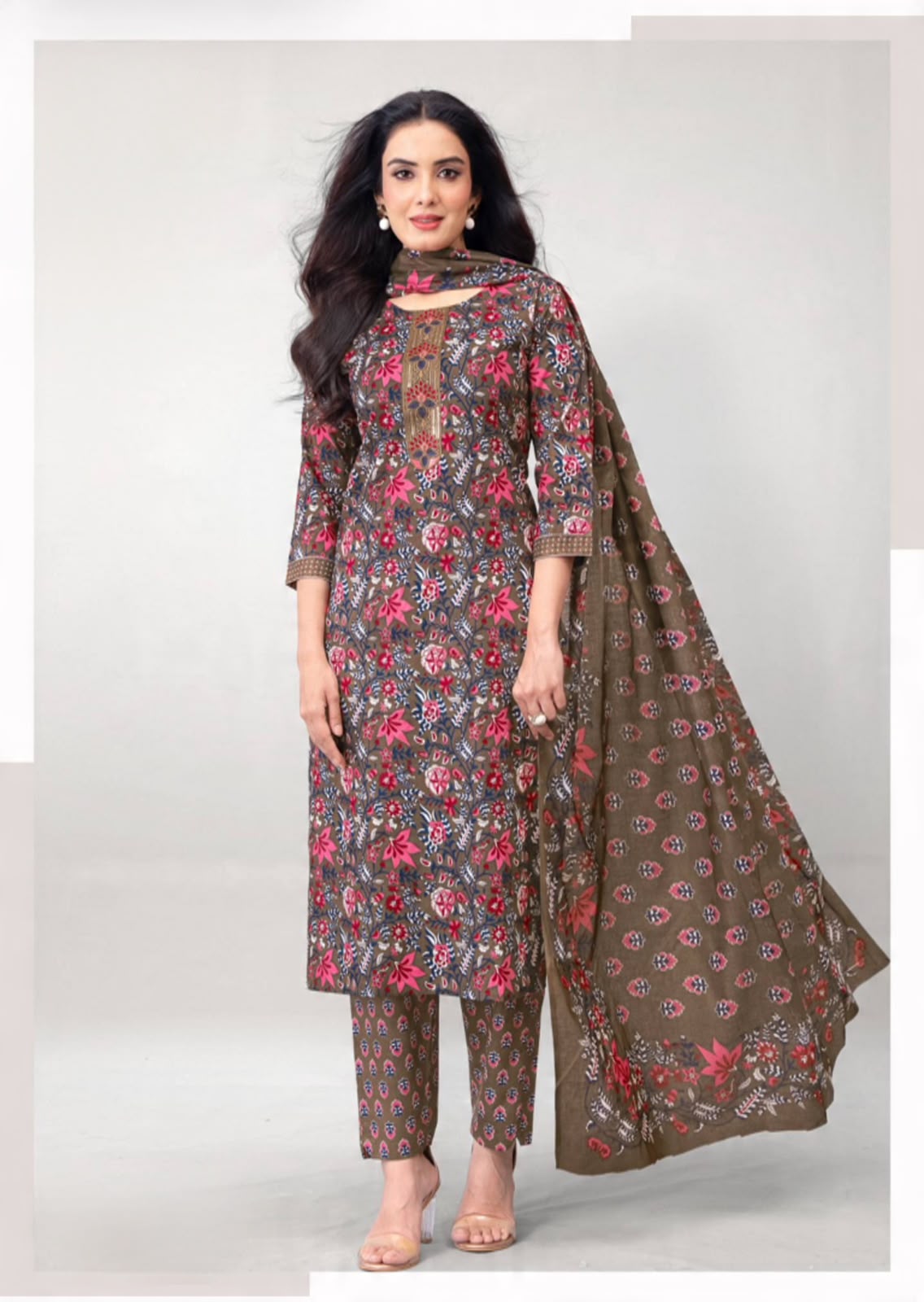 Premium soft cotton fabric Dress - Grey