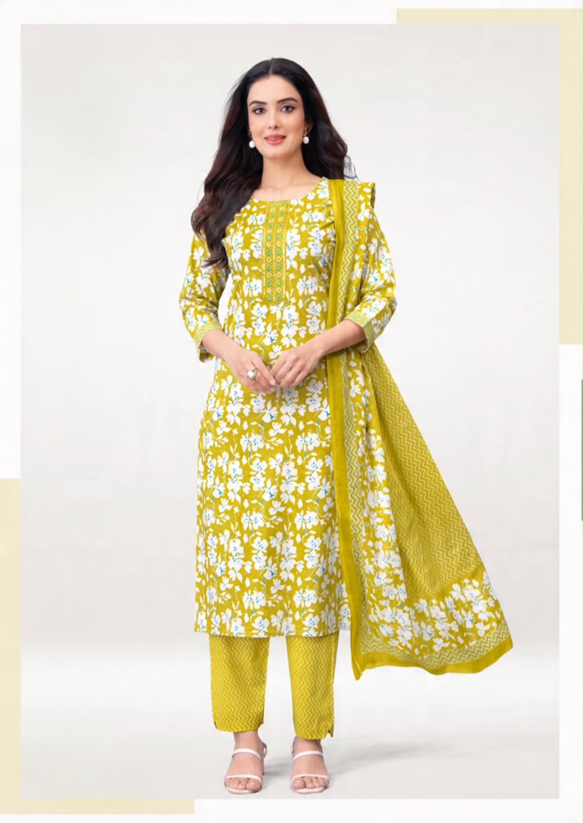 Premium soft cotton fabric Dress -  Lemon Yellow