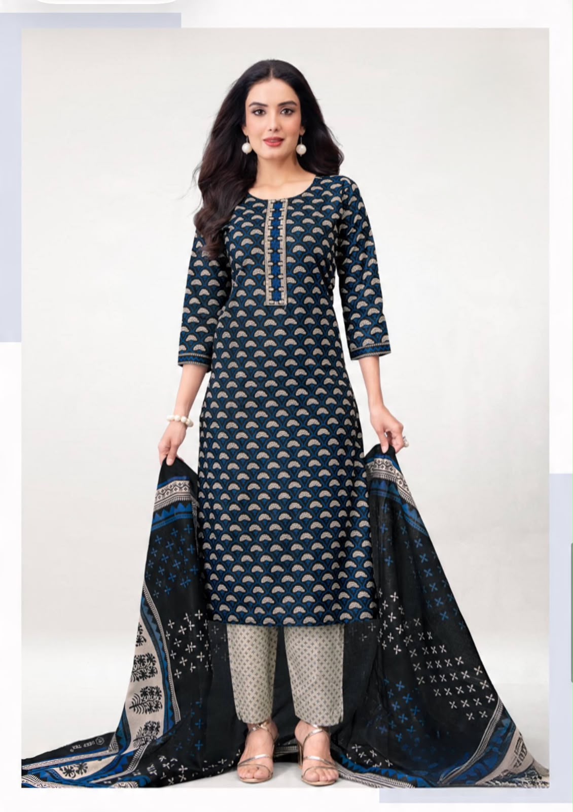 Premium soft cotton fabric Dress -  Royal Blue