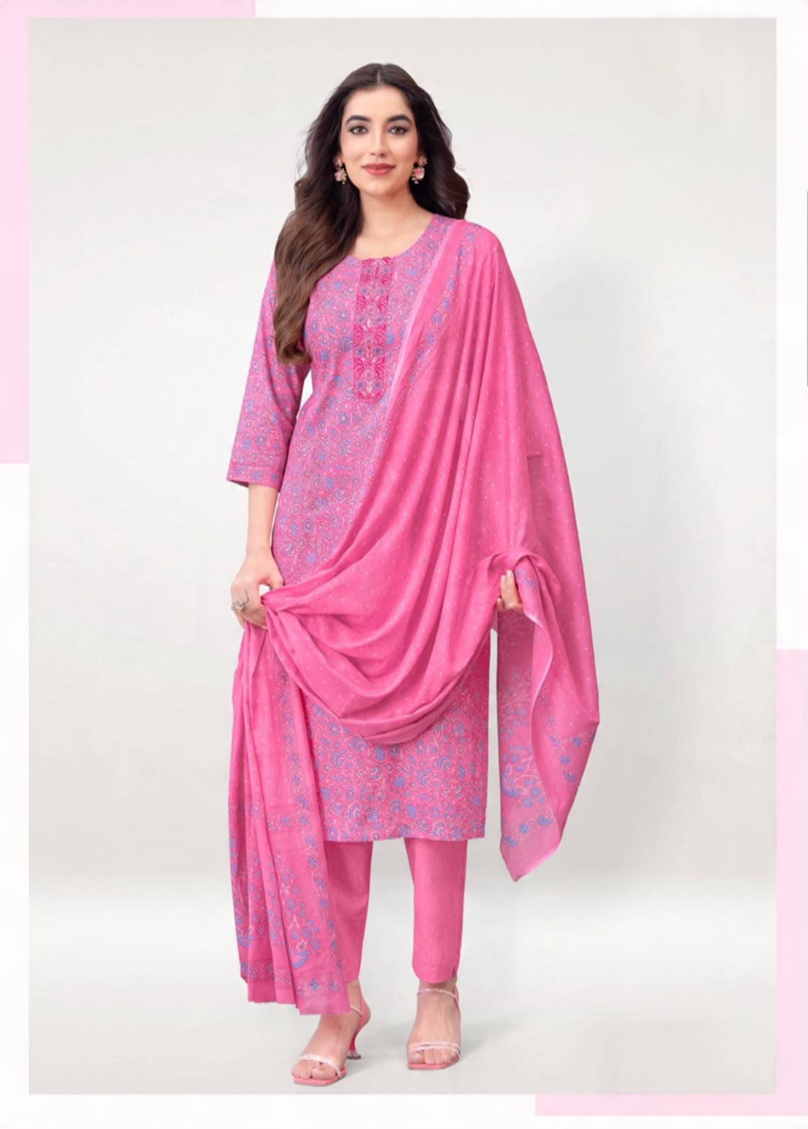 Premium soft cotton fabric Dress - Pink