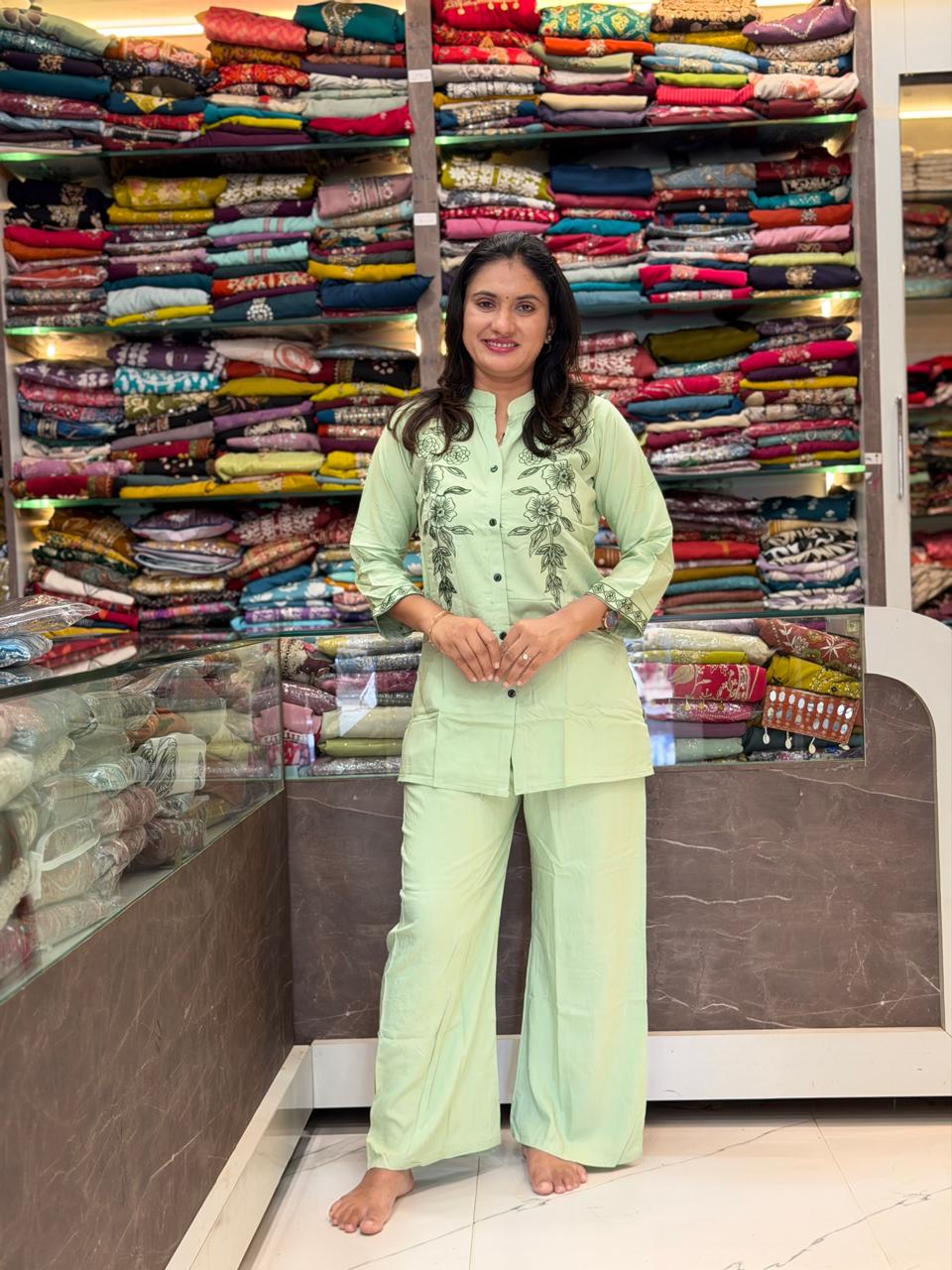 Rashmi Cord Set - Pista