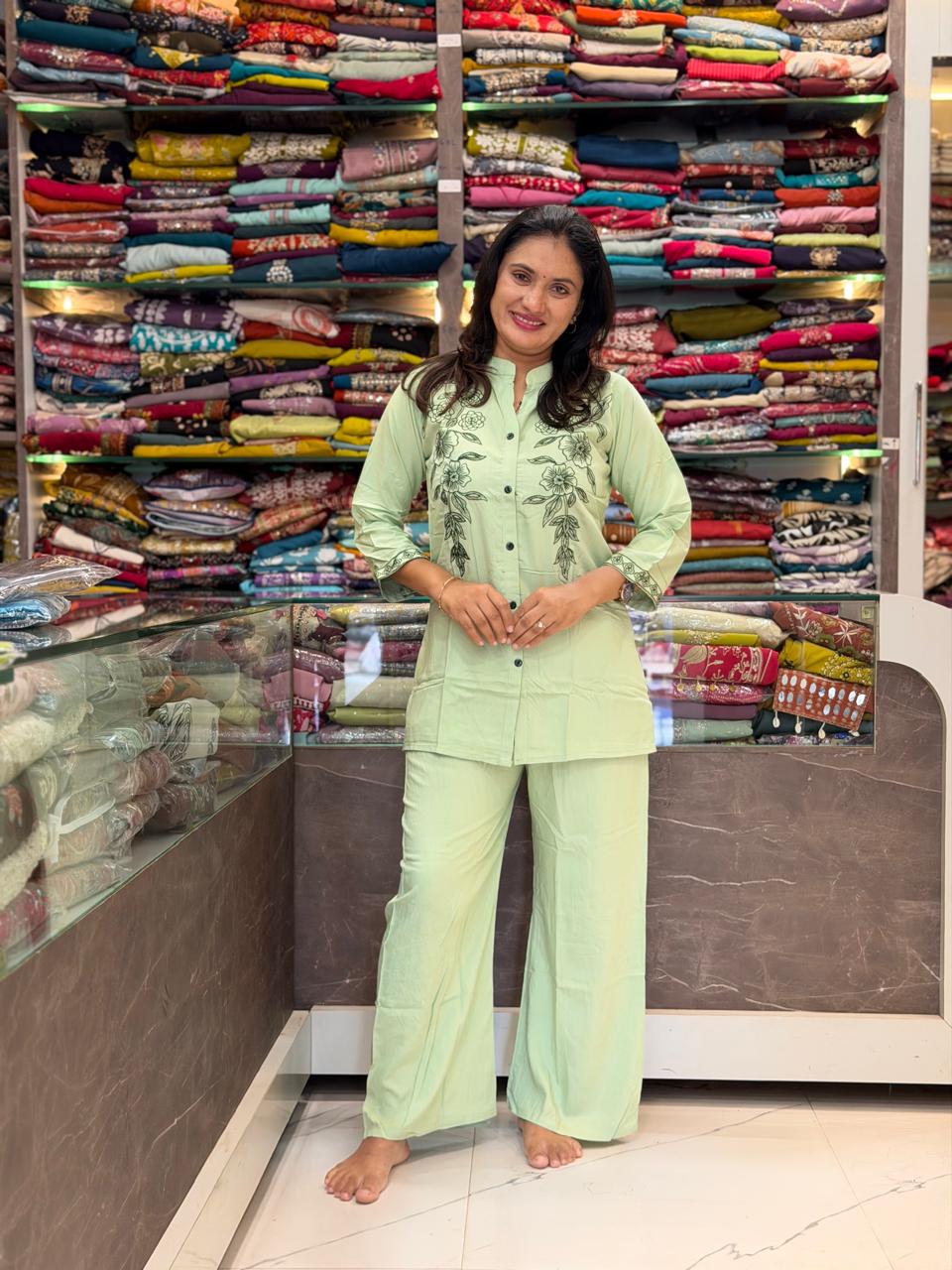 Rashmi Cord Set - Pista