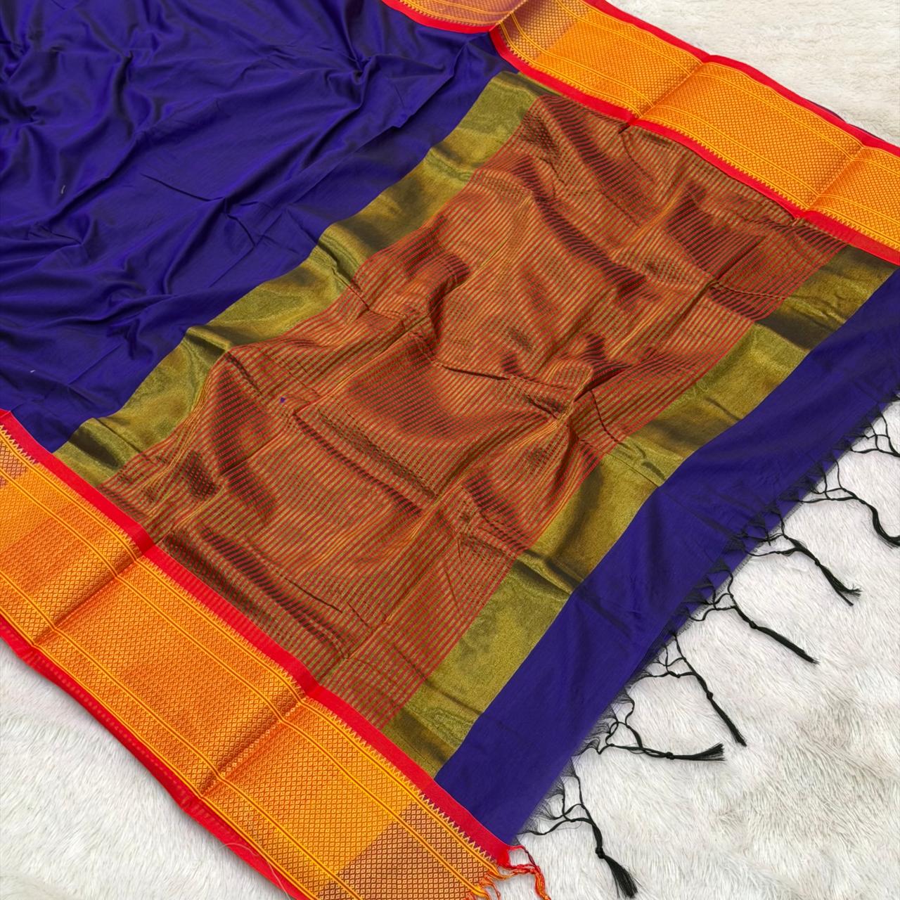 Maheshwari Paithani - Purple