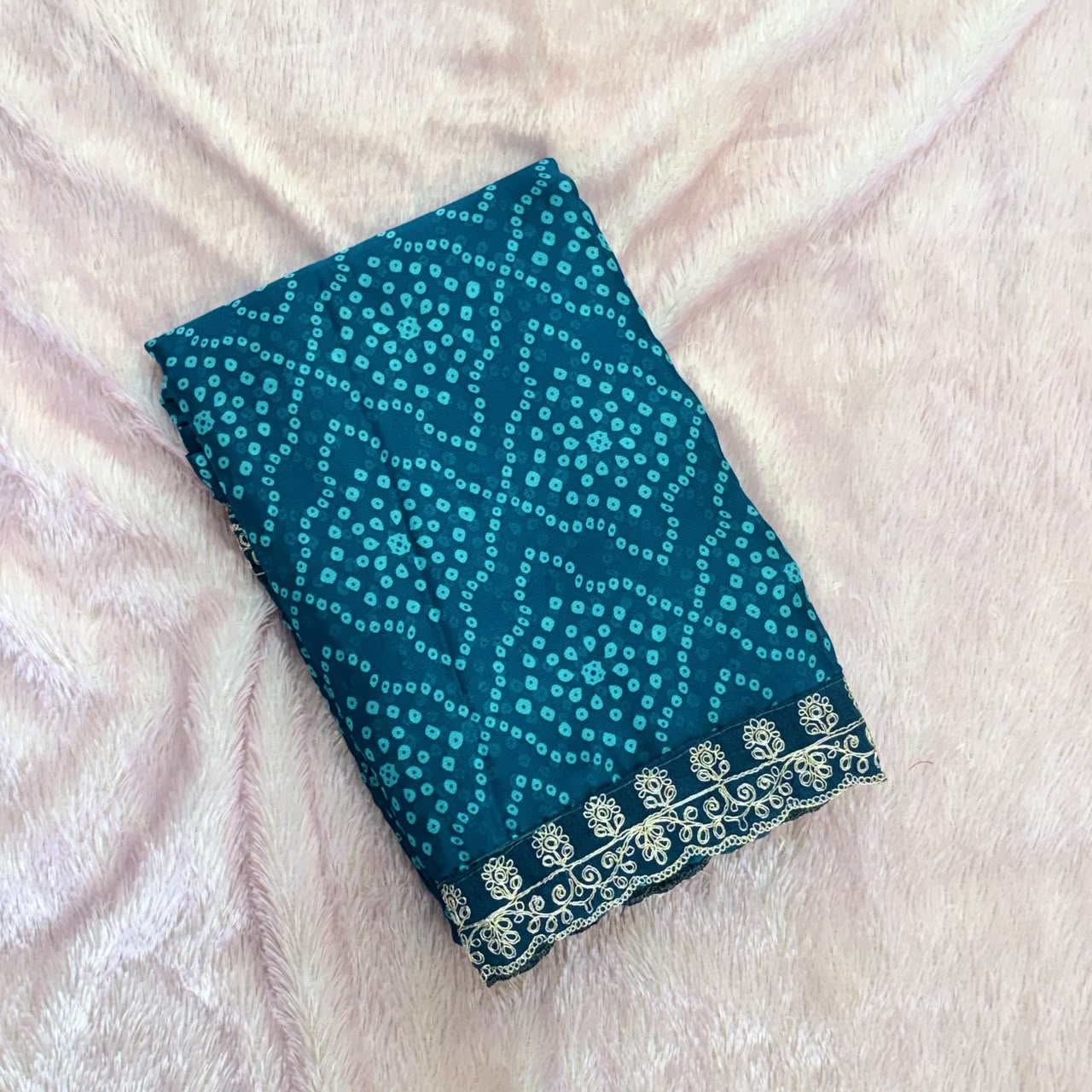 Shiffone Bandhani Saree -  Morpankhi