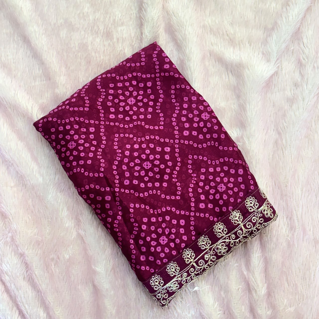 Shiffone Bandhani Saree -  Amsuli