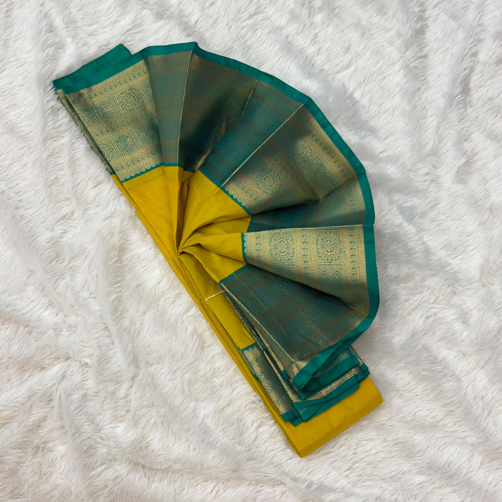 Silk Gadwal Saree - Yellow
