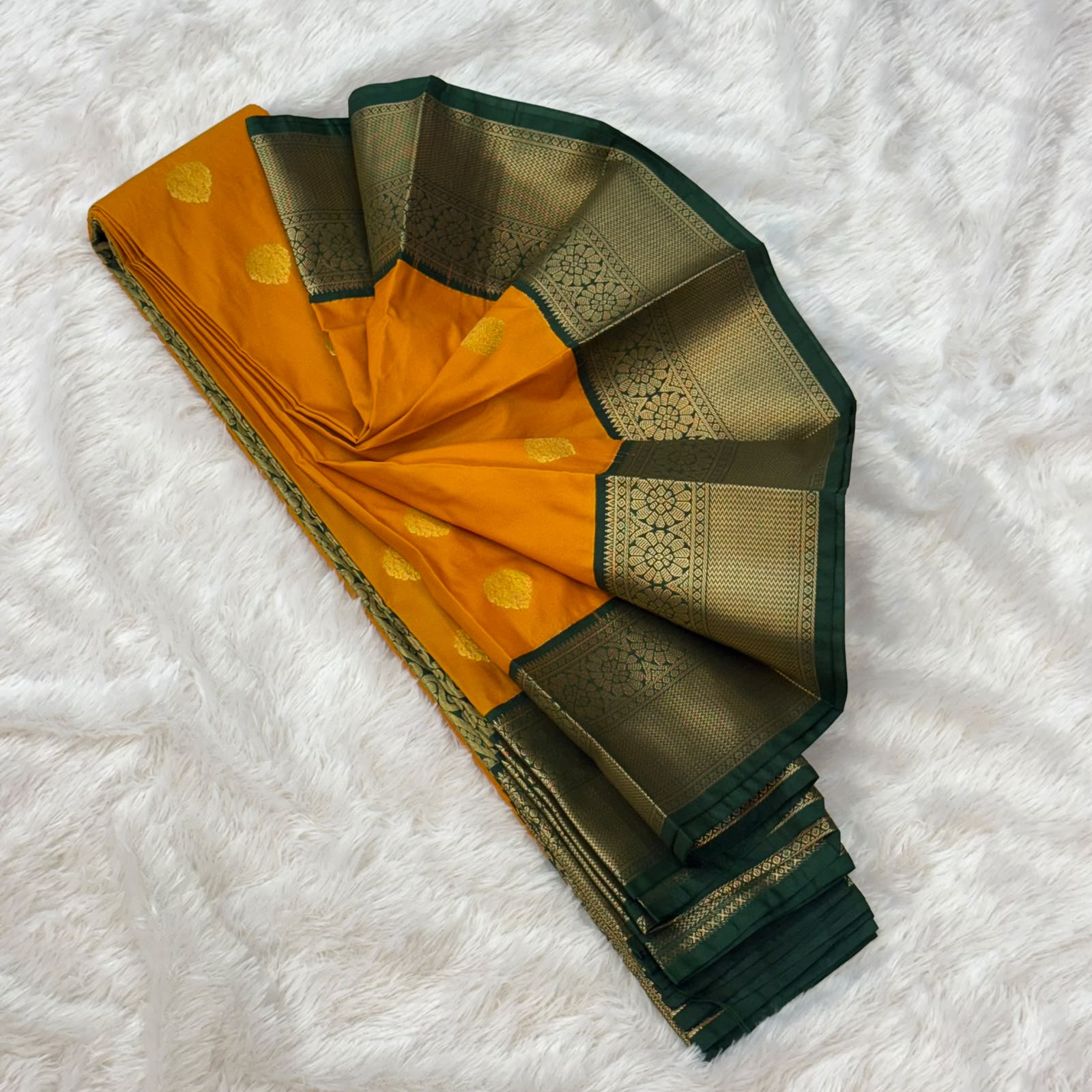 Silk Gadwal Saree -  Mango