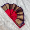 Silk Gadwal Saree - Purple Boarder