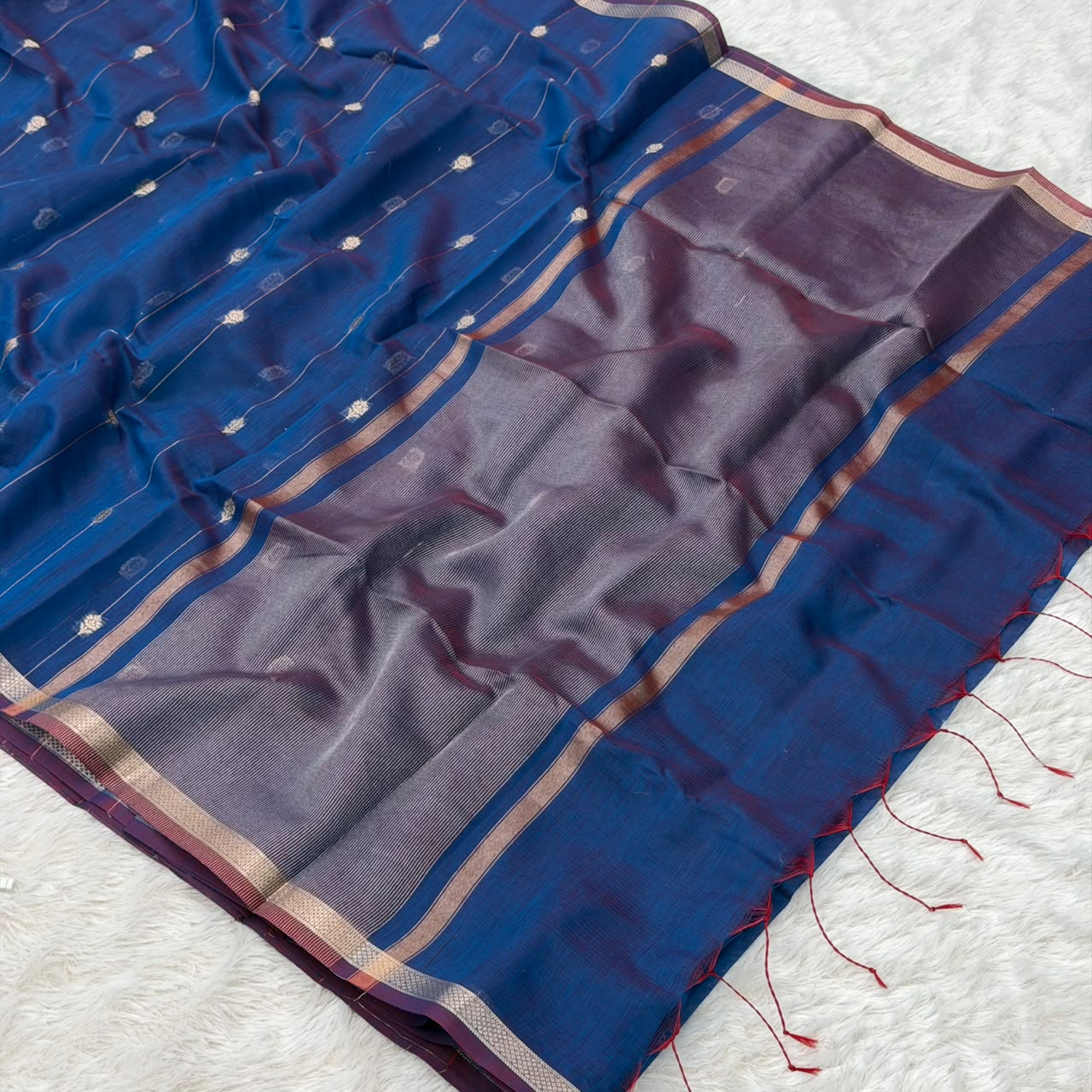 Semi maheshwari saree - Blue