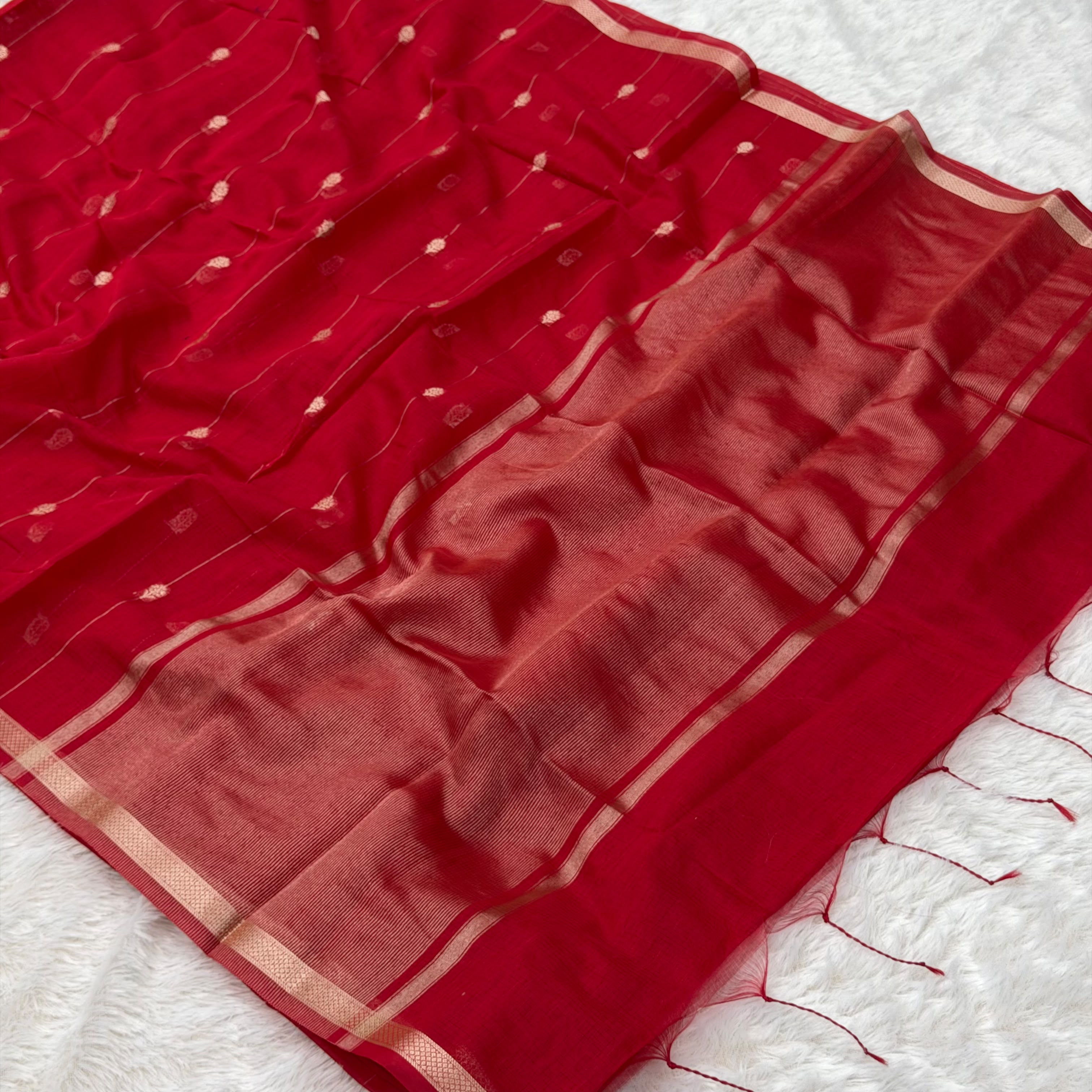 Semi maheshwari saree - Red