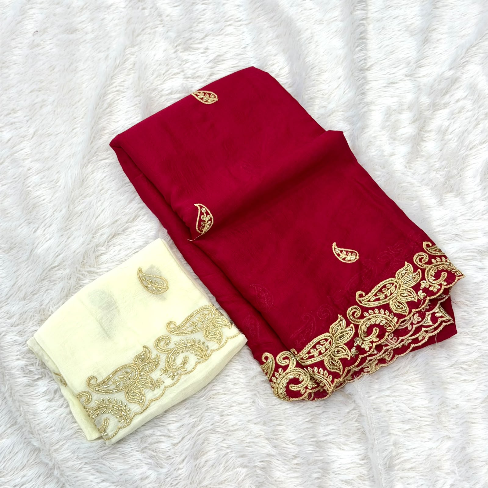 Ambika Designer Saree - Red